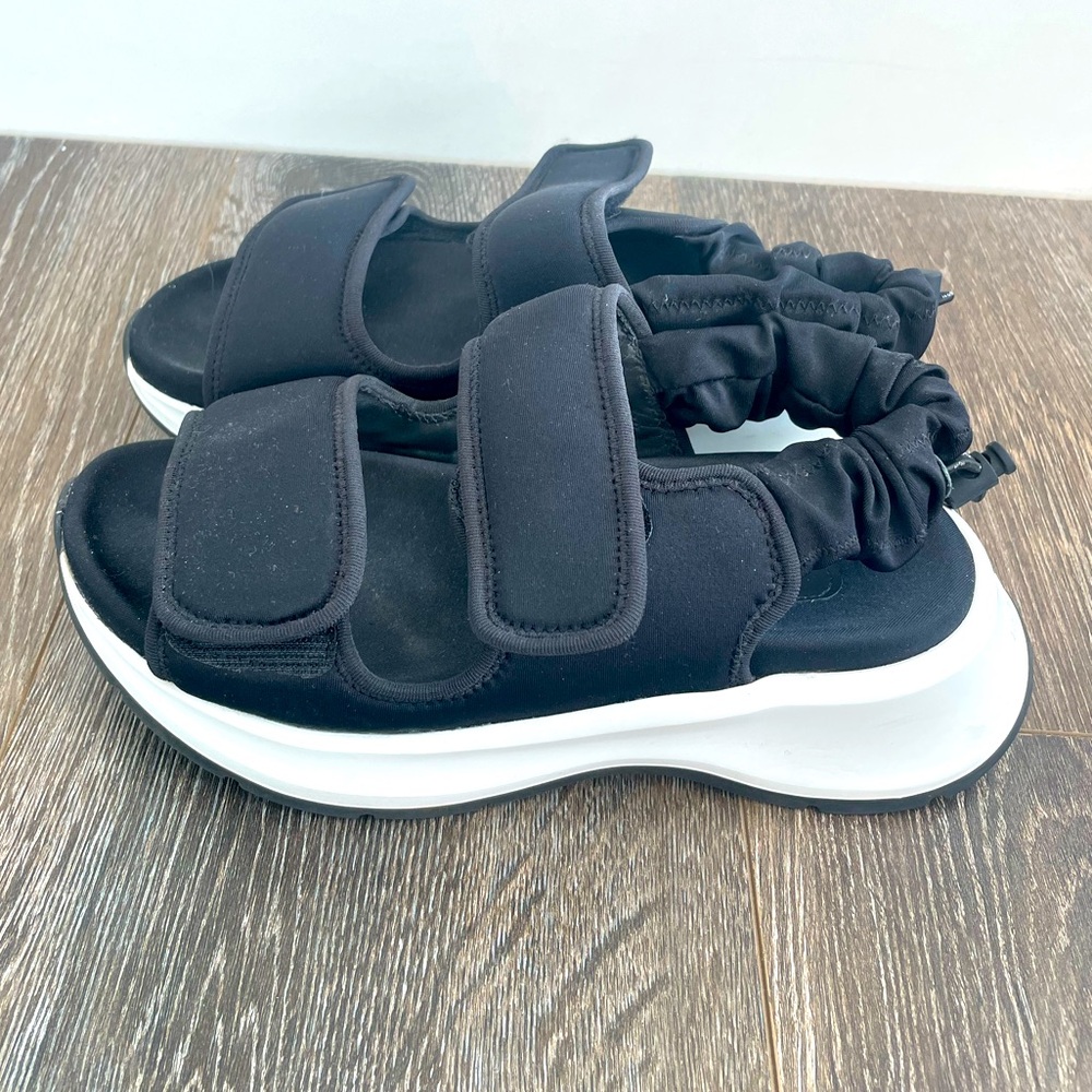 Hogan Black Elastic Strap Sandals